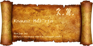 Knausz Márta névjegykártya