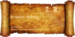 Knausz Márta névjegykártya