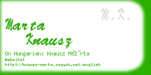 marta knausz business card